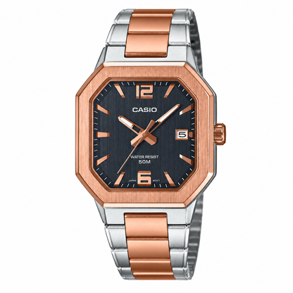 Casio MTP-B195RG-2AV Men’s Rose Gold Stainless Steel Watch, Blue Dial & Date