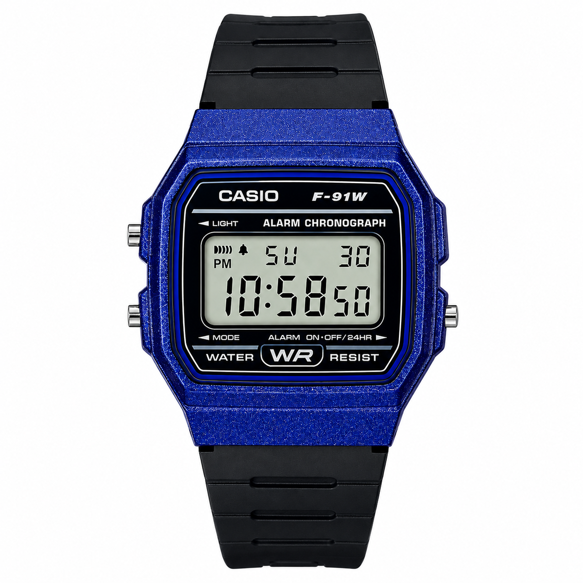 Casio F-91WM-2A Unisex Digital Watch, Blue Retro Design, Resin Strap