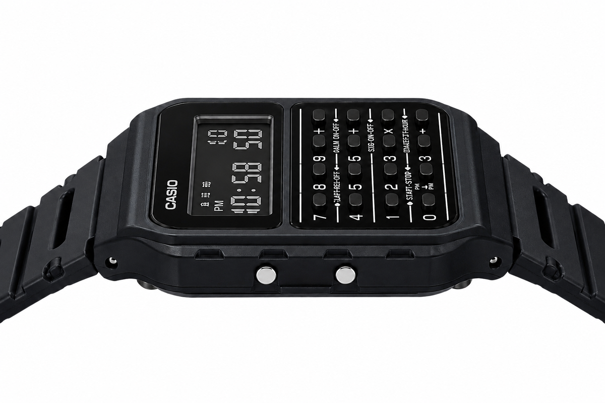 Casio CA-53WF-1B Unisex Calculator Digital Watch, 8-Digit Calculator, Black
