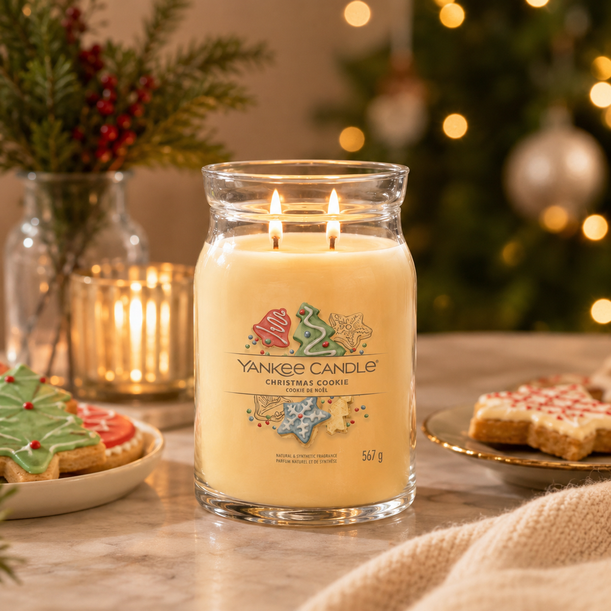 Yankee Candle Christmas Cookie Large Glass Jar 2 Wick Candle 567g