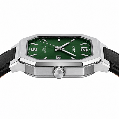 Casio MTP-B195L-3AV Men’s Analog Watch, Green Dial, Leather Strap