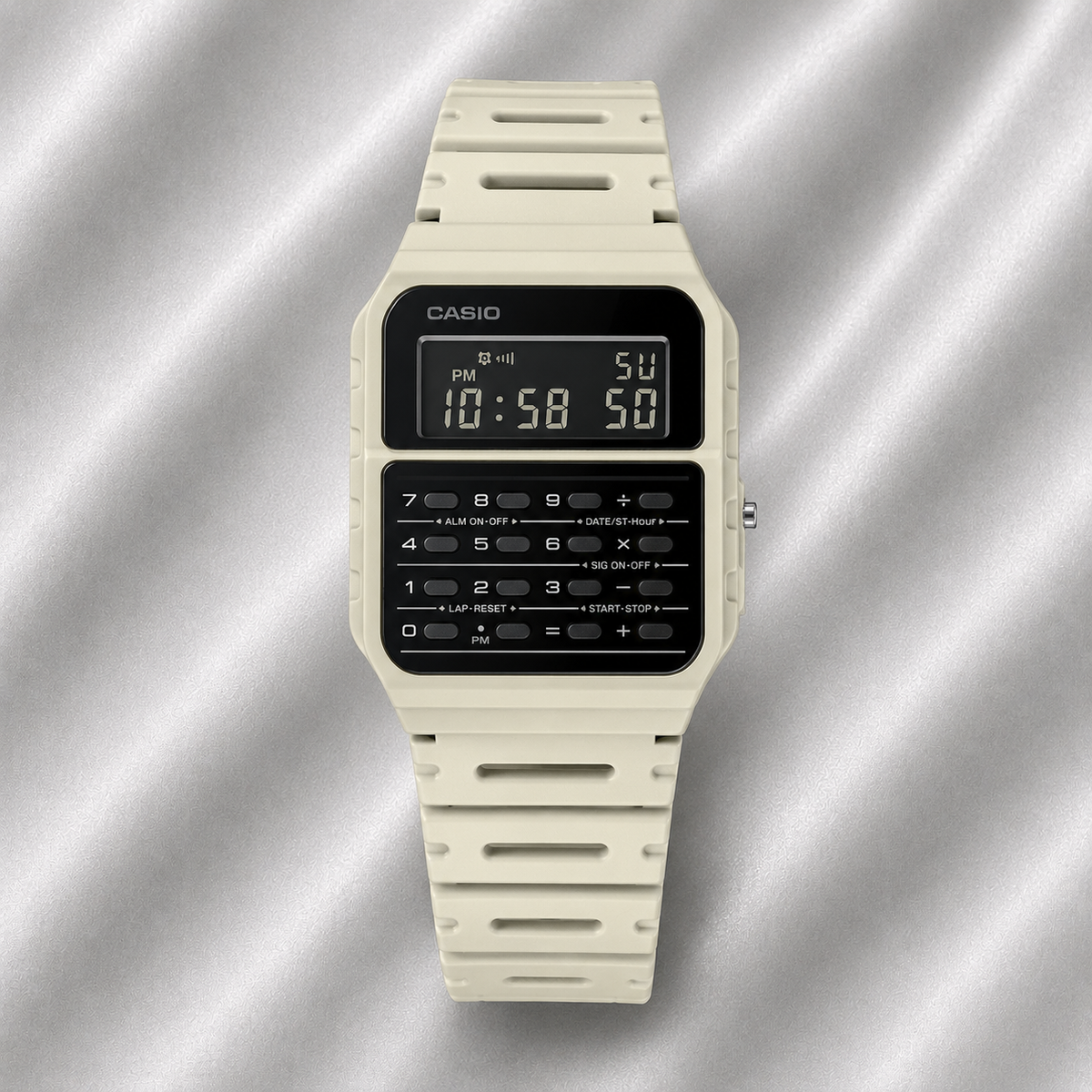 Casio CA-53WF-8B Unisex Calculator Digital Watch, 8-Digit Calculator, White