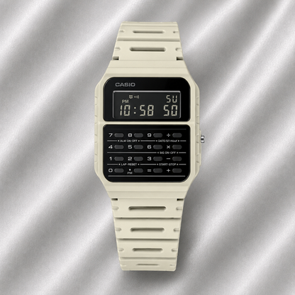 Casio CA-53WF-8B Unisex Calculator Digital Watch, 8-Digit Calculator, White