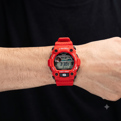 G-SHOCK G-7900A-4DR Men’s Digital Watch, 200M, Moon & Tide Graph, Red