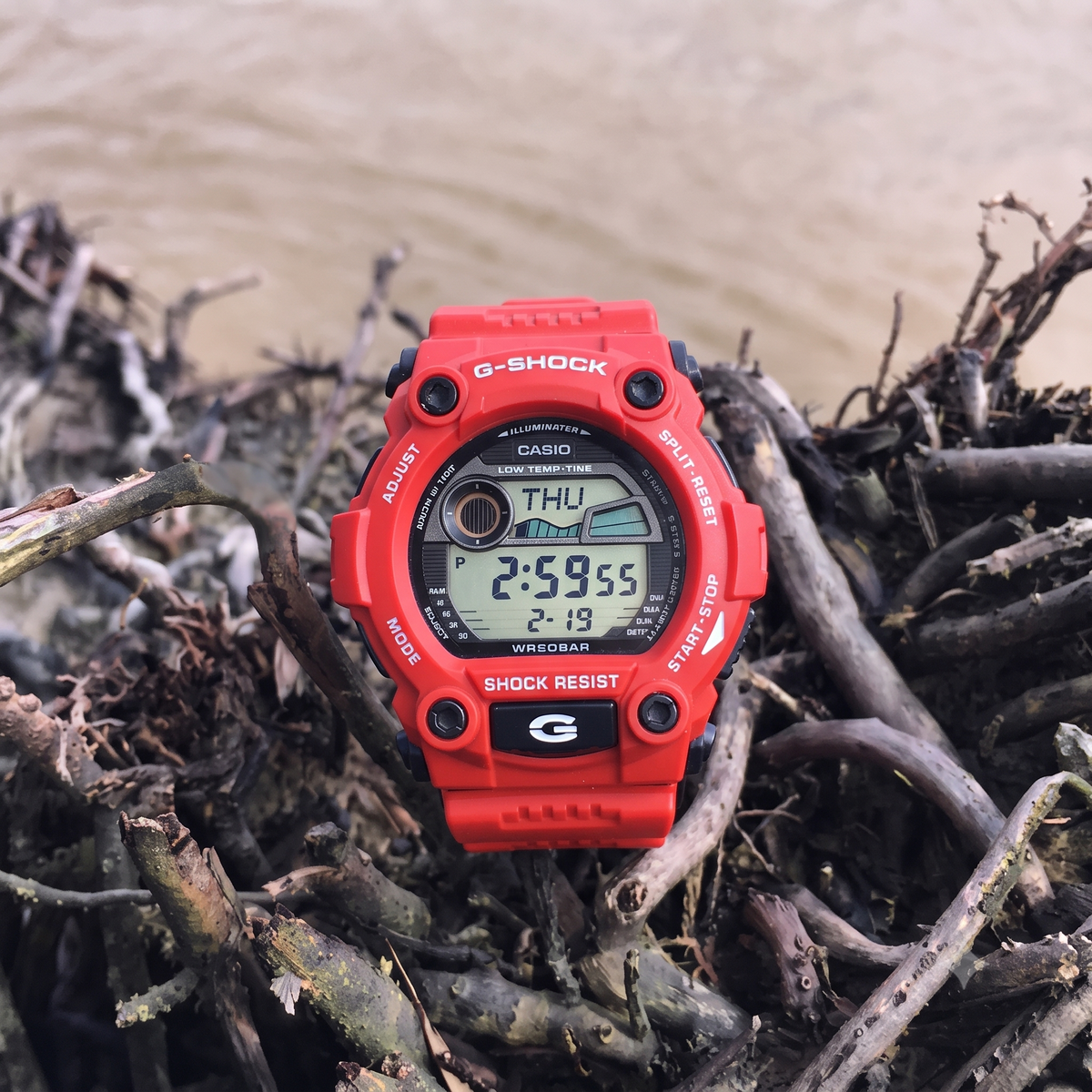 G-SHOCK G-7900A-4DR Men’s Digital Watch, 200M, Moon & Tide Graph, Red