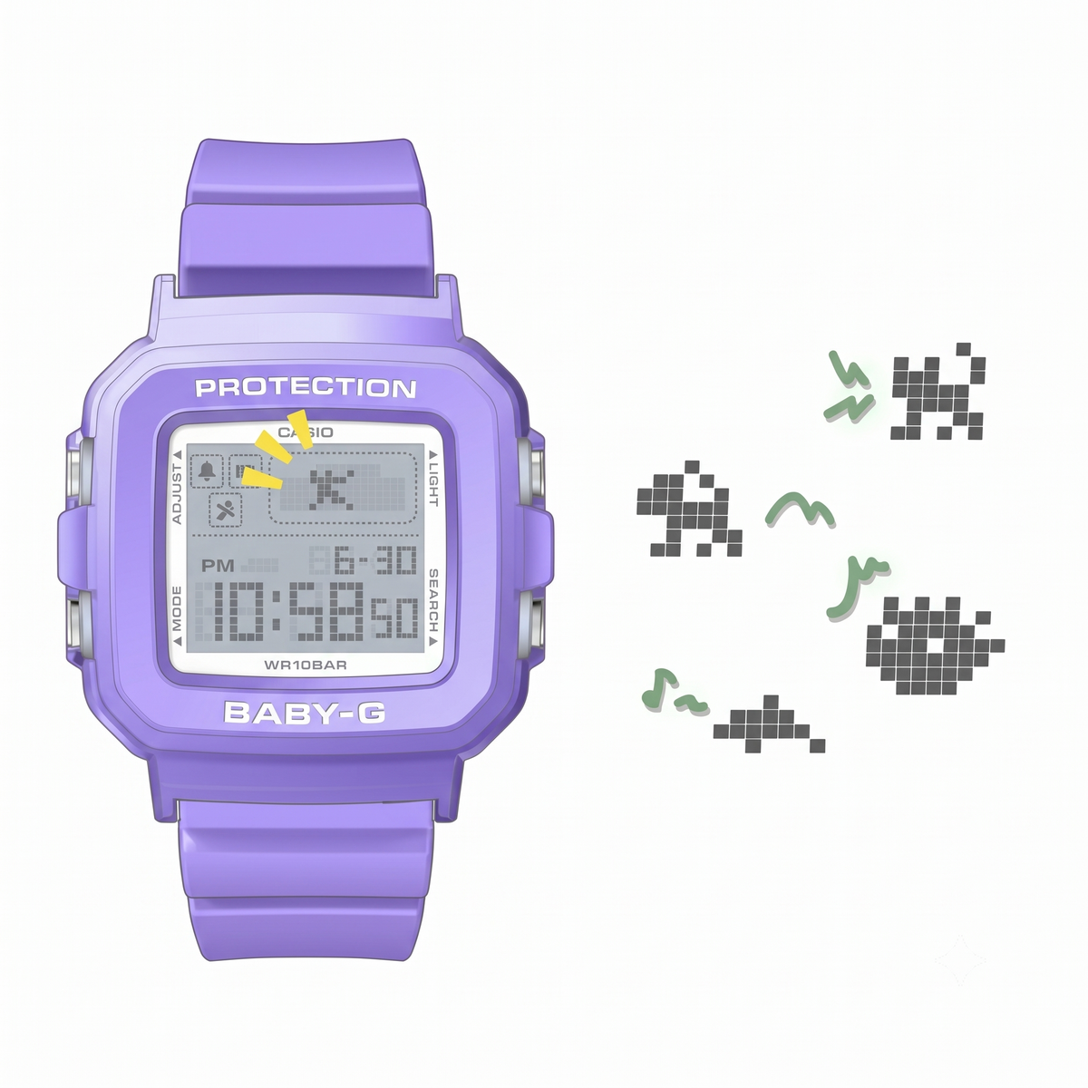 Casio BABY-G BGD-10K-6 Digital Watch & Holder Set, 100M
