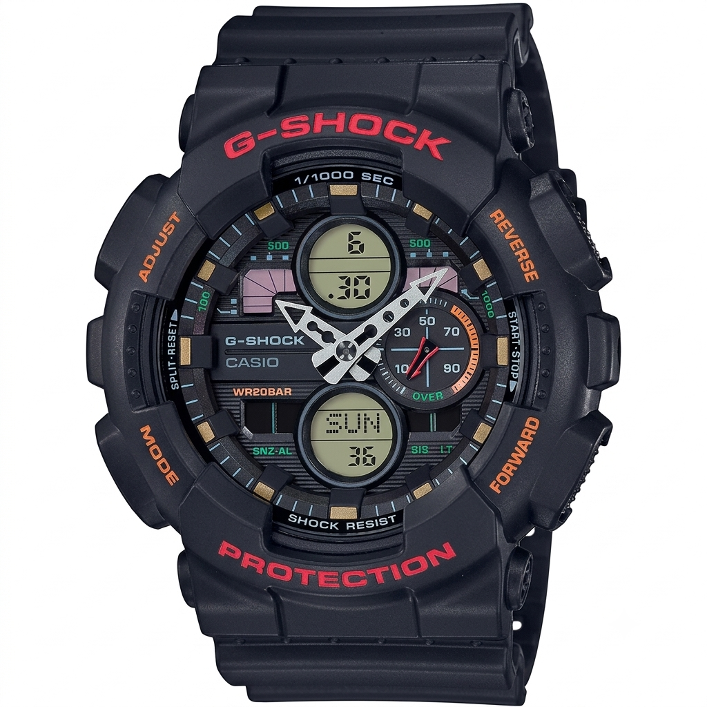 Casio G-SHOCK GA-140-1A4 Men’s Analog-Digital Watch, 200M, Black