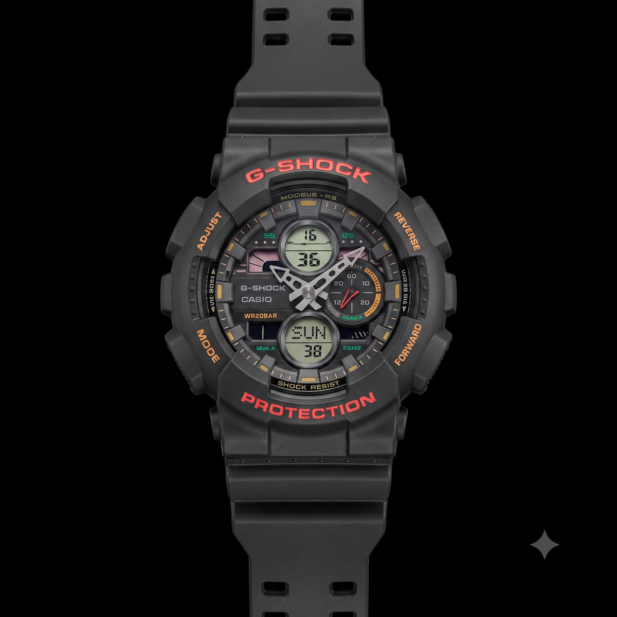 Casio G-SHOCK GA-140-1A4 Men’s Analog-Digital Watch, 200M, Black