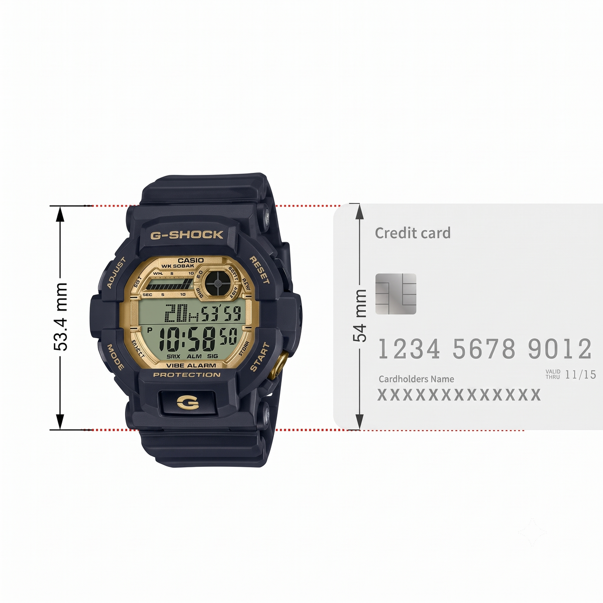Casio G-SHOCK GD-350GB-1 Digital Watch, 200M, Vibration & Flash Alerts, Black