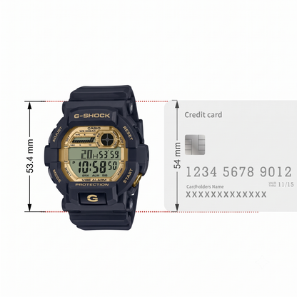 Casio G-SHOCK GD-350GB-1 Digital Watch, 200M, Vibration & Flash Alerts, Black