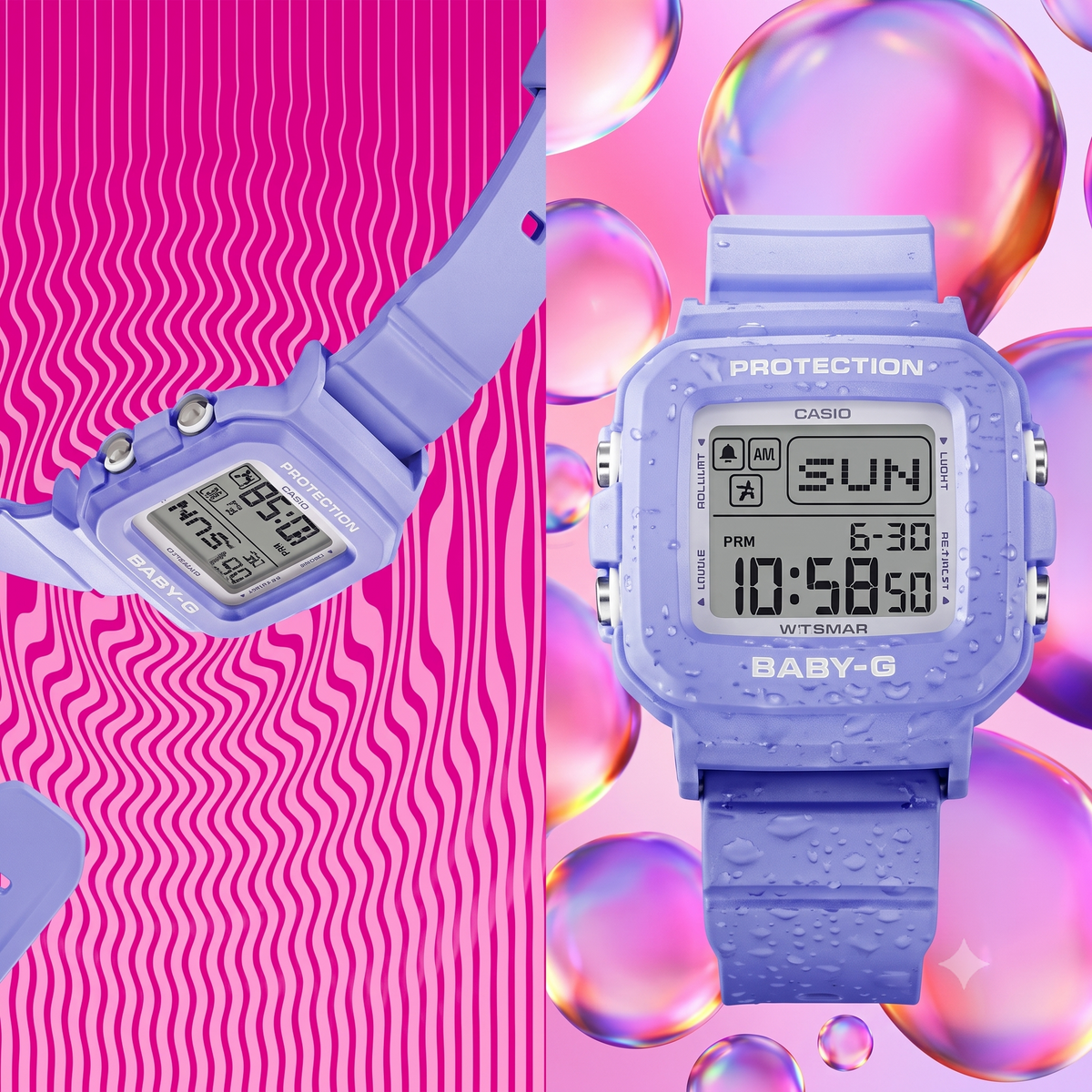 Casio BABY-G BGD-10K-6 Digital Watch & Holder Set, 100M