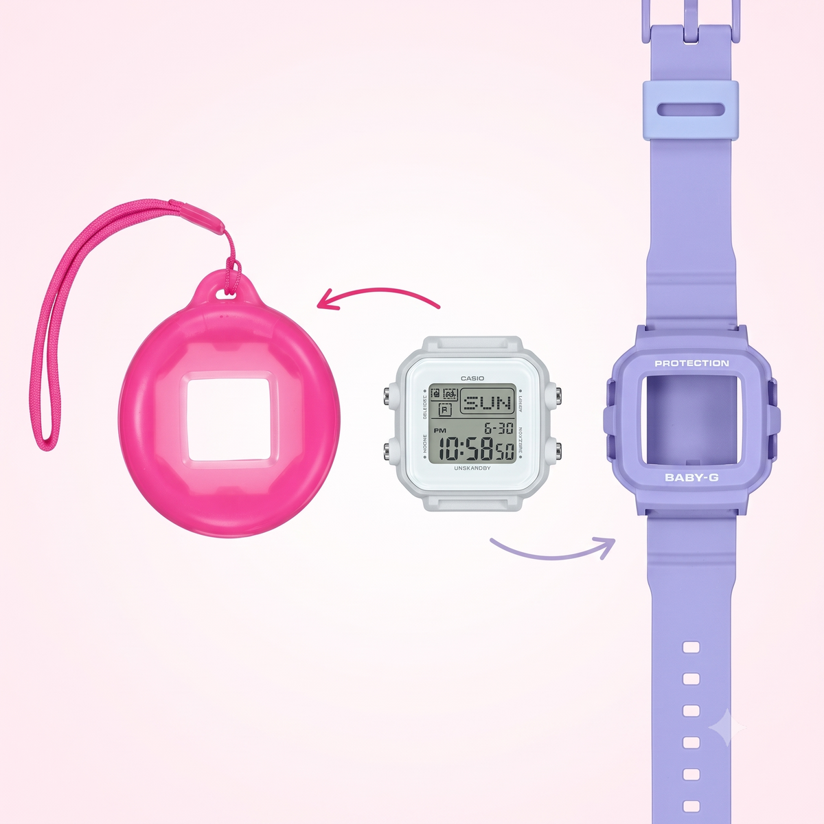 Casio BABY-G BGD-10K-6 Digital Watch & Holder Set, 100M
