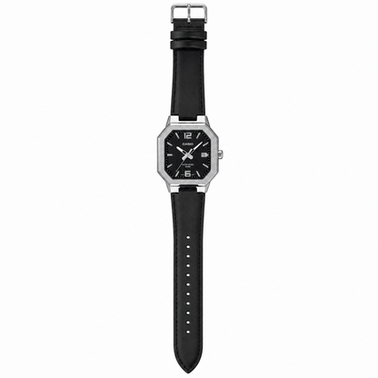Casio Enticer MTP-B195L-1AV Men’s Analog Watch, Black Dial, Leather Strap