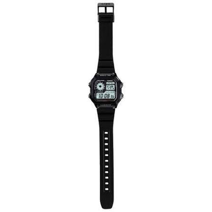 Casio AE-1200WH-1AV Youth Series Men’s Digital Watch, World Time, 10-Year Battery, Black