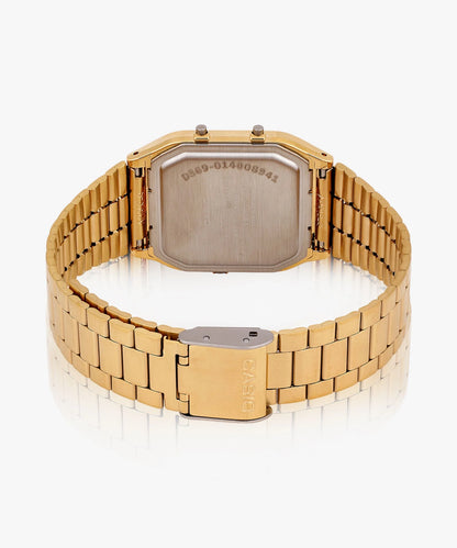 Casio AQ-230GA-5AMQYDF Unisex Vintage Analog-Digital Watch, Gold Tone, Brown Dial