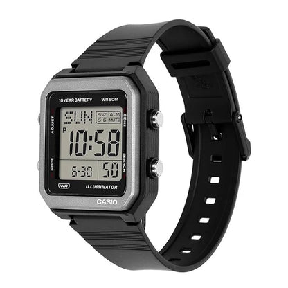 Casio W-221H-1AV Unisex Digital Watch, World Time, 10-Year Battery, Black