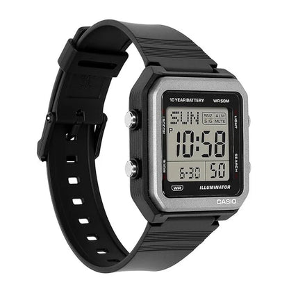 Casio W-221H-1AV Unisex Digital Watch, World Time, 10-Year Battery, Black