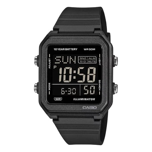 Casio W-221H-1BV Unisex Digital Watch, World Time, Black
