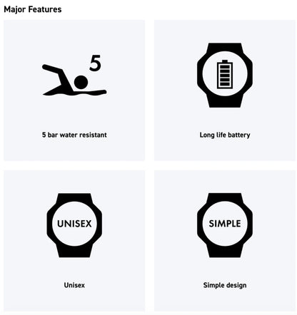 Casio W-221H-1BV Unisex Digital Watch, World Time, Black