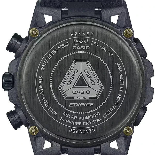 Casio Edifice EFS-S640ZE-1A Men’s Chronograph Watch, 50th Anniversary Limited Edition, Black & Gold