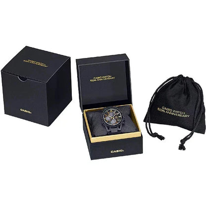 Casio Edifice EFS-S640ZE-1A Men’s Chronograph Watch, 50th Anniversary Limited Edition, Black & Gold