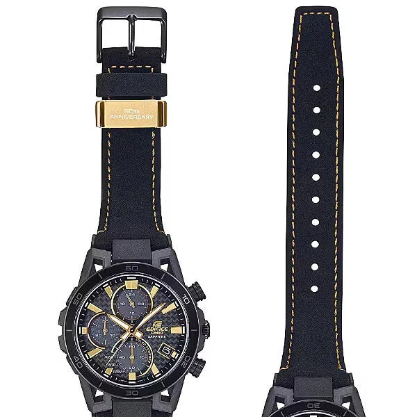 Casio Edifice EFS-S640ZE-1A Men’s Chronograph Watch, 50th Anniversary Limited Edition, Black & Gold