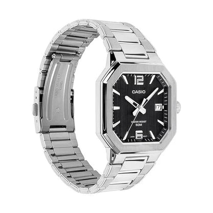 Casio MTP-B195D-1AV Men’s Stainless Steel Watch, Black Dial & Date