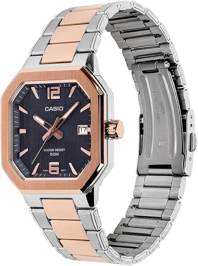 Casio MTP-B195RG-2AV Men’s Rose Gold Stainless Steel Watch, Blue Dial & Date