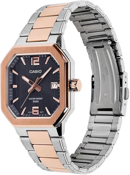 Casio MTP-B195RG-2AV Men’s Rose Gold Stainless Steel Watch, Blue Dial & Date