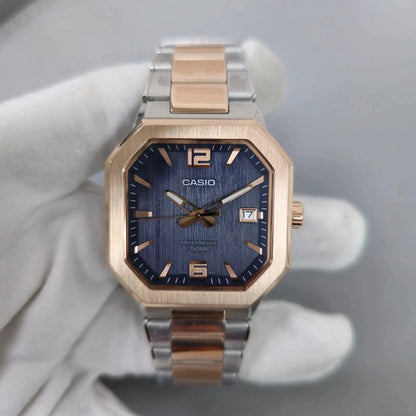 Casio MTP-B195RG-2AV Men’s Rose Gold Stainless Steel Watch, Blue Dial & Date