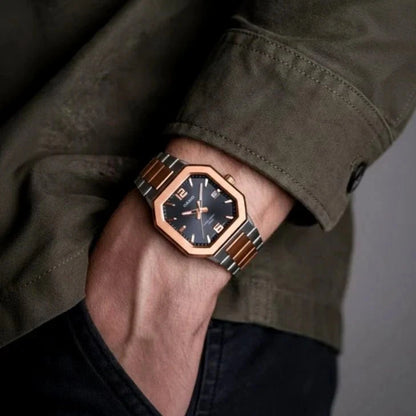 Casio MTP-B195RG-2AV Men’s Rose Gold Stainless Steel Watch, Blue Dial & Date