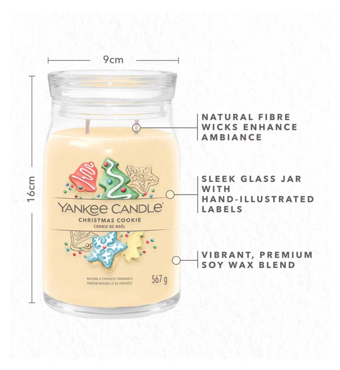 Yankee Candle Christmas Cookie Large Glass Jar 2 Wick Candle 567g