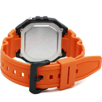 Casio W-218H-4B2V Digital Watch, Alarm, Stopwatch, Orange Resin