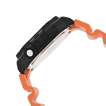 Casio W-218H-4B2V Digital Watch, Alarm, Stopwatch, Orange Resin