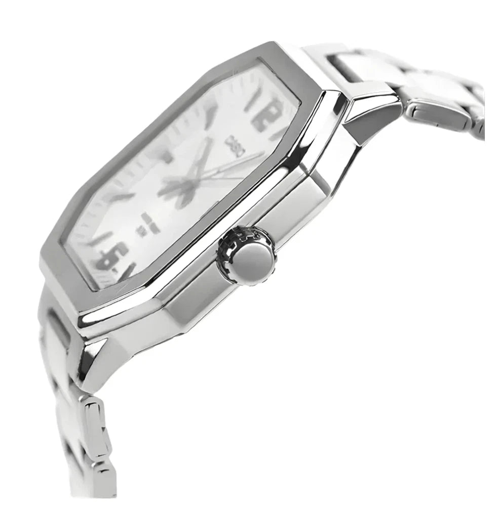 Casio MTP-B195D-7AV Men’s Stainless Steel Watch, White Dial & Date