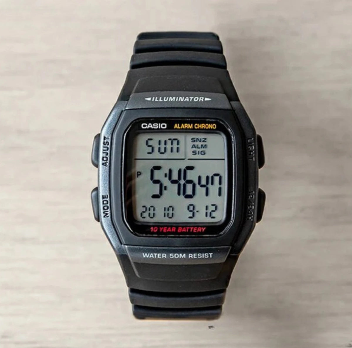 Casio W-96H-1BV Illuminator Digital Watch, Dual Time, Alarm & 10-Year Battery