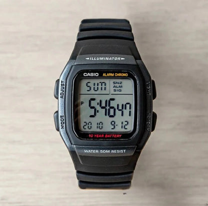 Casio W-96H-1BV Illuminator Digital Watch, Dual Time, Alarm & 10-Year Battery