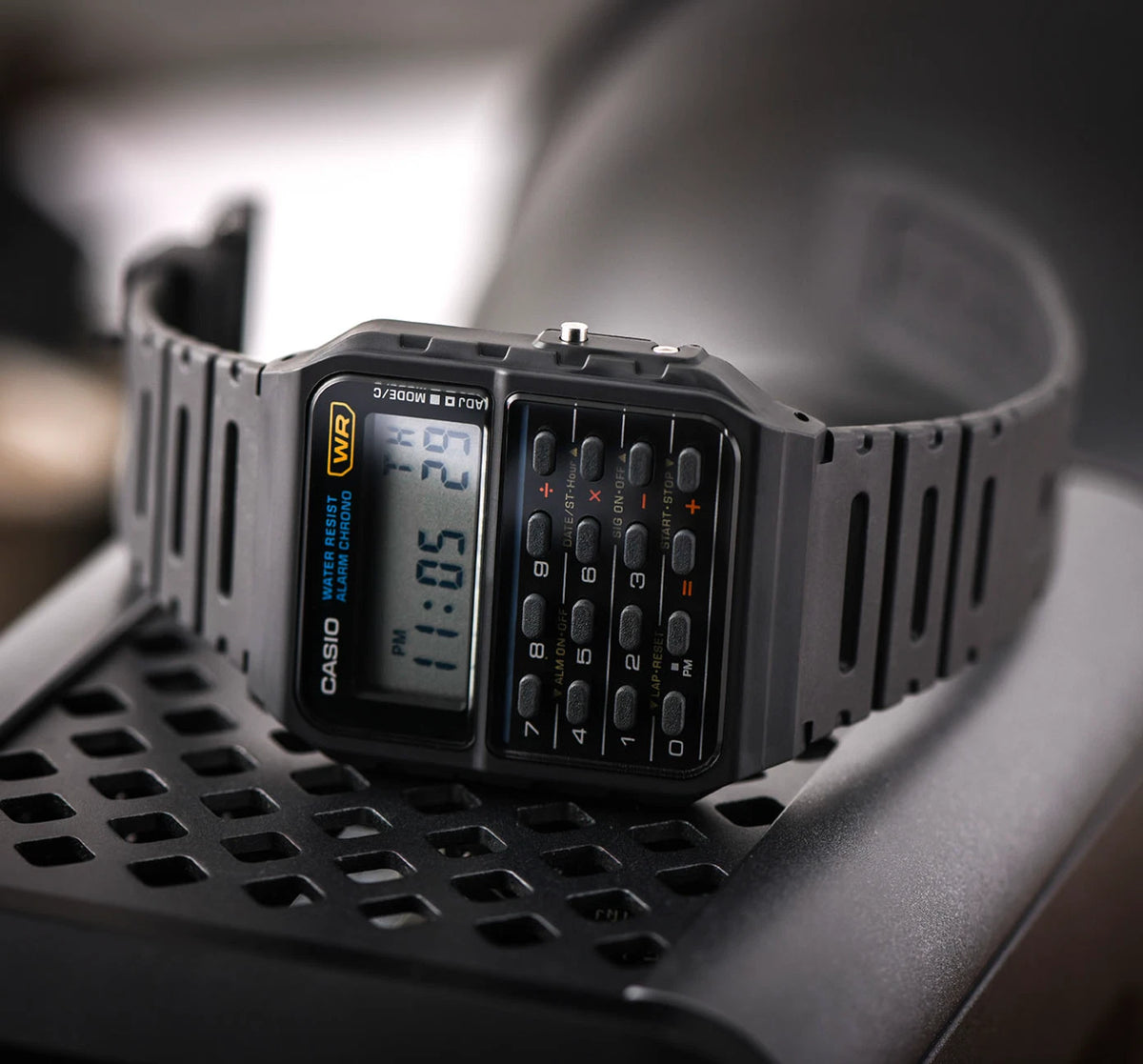 Casio CA-53W-1ER Calculator Digital Watch, Black Retro Design