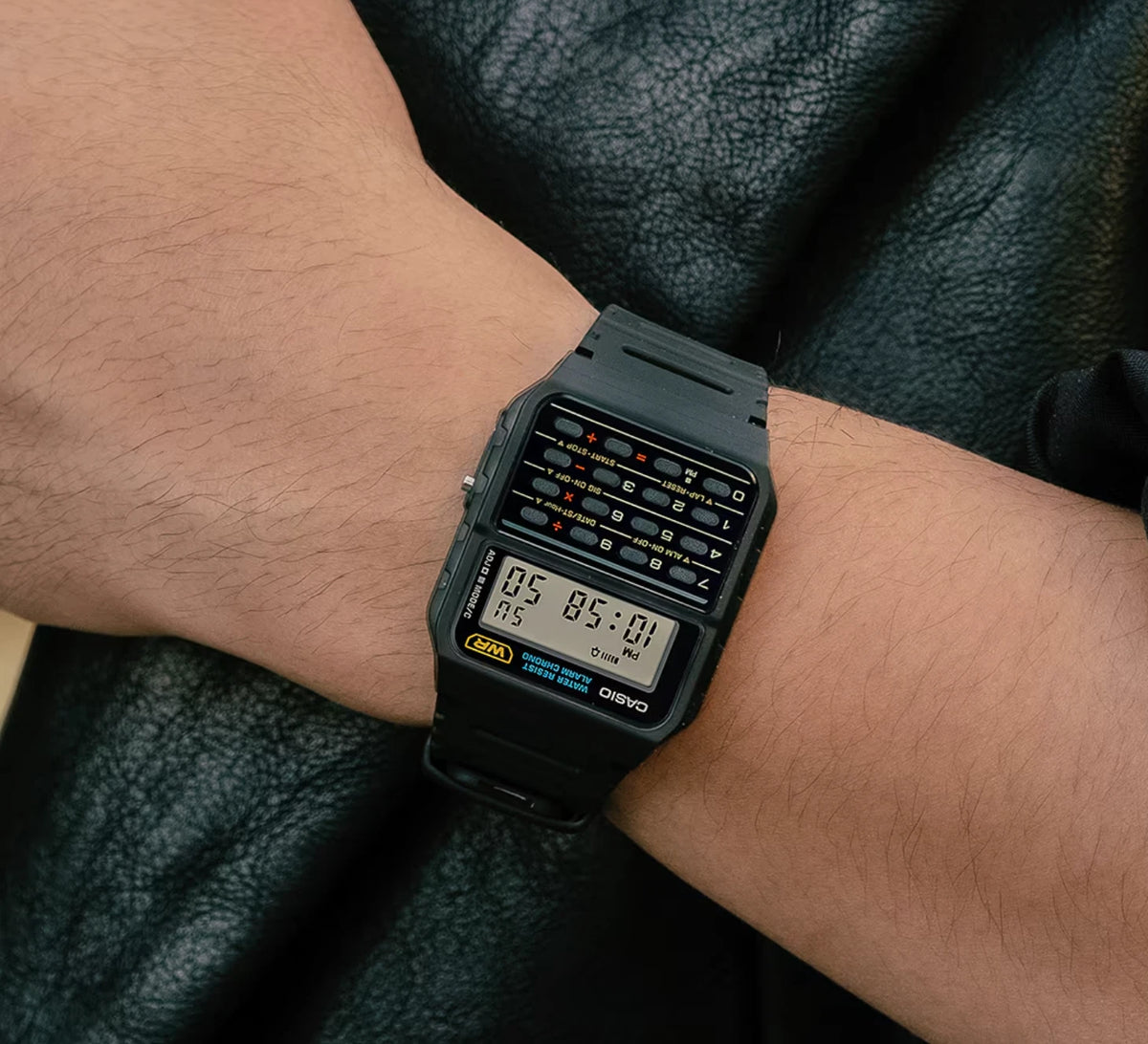 Casio CA-53W-1ER Calculator Digital Watch, Black Retro Design