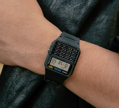 Casio CA-53W-1ER Calculator Digital Watch, Black Retro Design