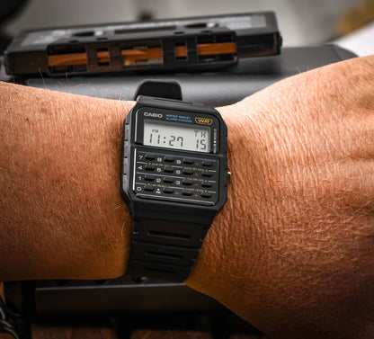 Casio CA-53W-1ER Calculator Digital Watch, Black Retro Design