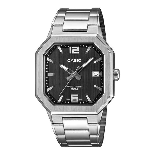 Casio MTP-B195D-1AV Men’s Stainless Steel Watch, Black Dial & Date