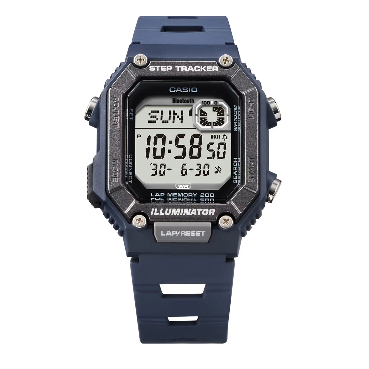 Casio WS-B1000-2AV Bluetooth Digital Watch, Step Tracker, Navy Blue