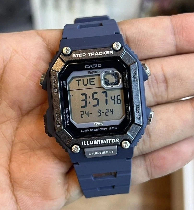 Casio WS-B1000-2AV Bluetooth Digital Watch, Step Tracker, Navy Blue