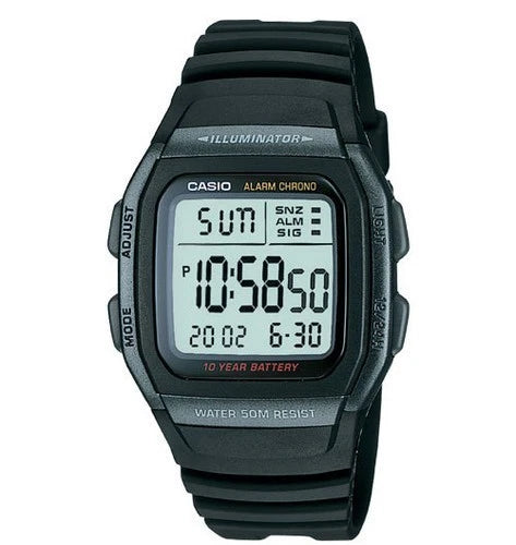 Casio W-96H-1BV Illuminator Digital Watch, Dual Time, Alarm & 10-Year Battery